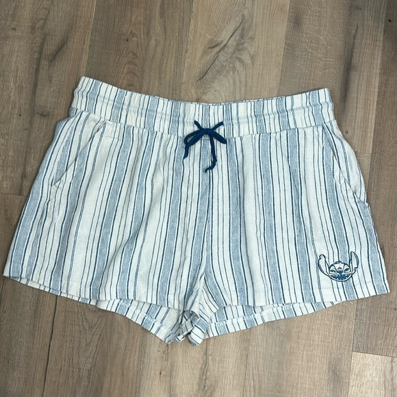 Disney Pants - Disney store Lilo and Stitch Stitch blue and white stripped shorts size XL